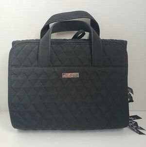 Vera Bradley Black Cheeta Toiletries Travel Organizer Hanging Cosmetic Bag